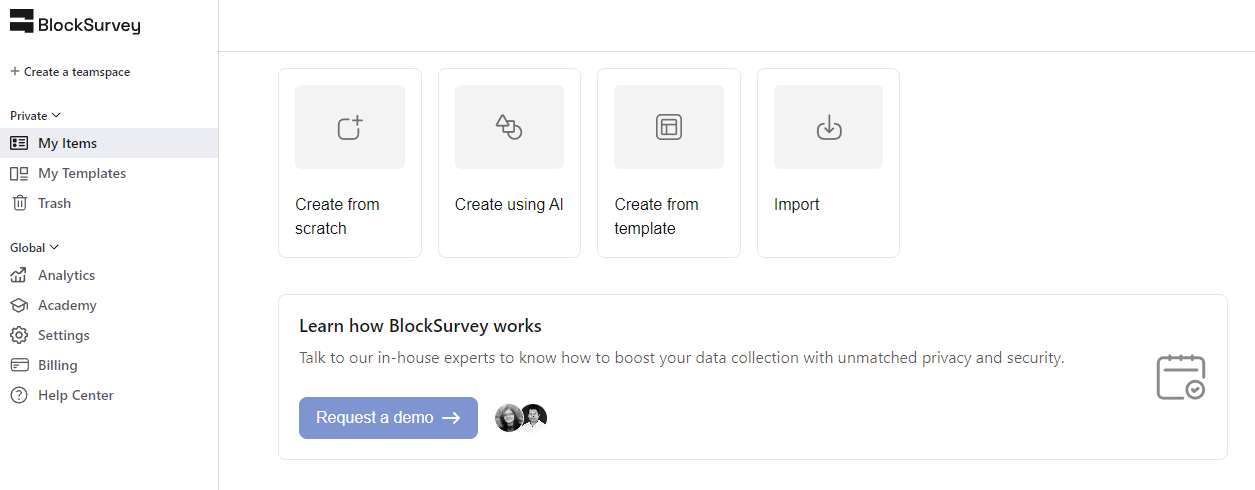 team collaboration in BlockSurvey